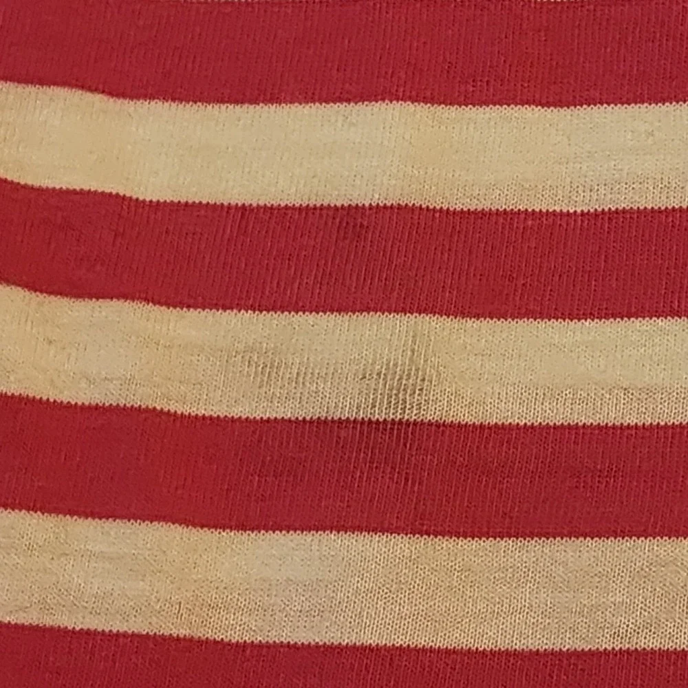 Ralph‎ Lauren Striped T-Shirt V-Neck Short Sleeve Casual Top, Size M